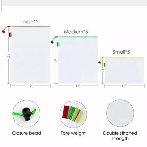 Ecowaare Kitchen Ecowaare Reusable Mesh Produce Bags 3 Sizes New Poshmark